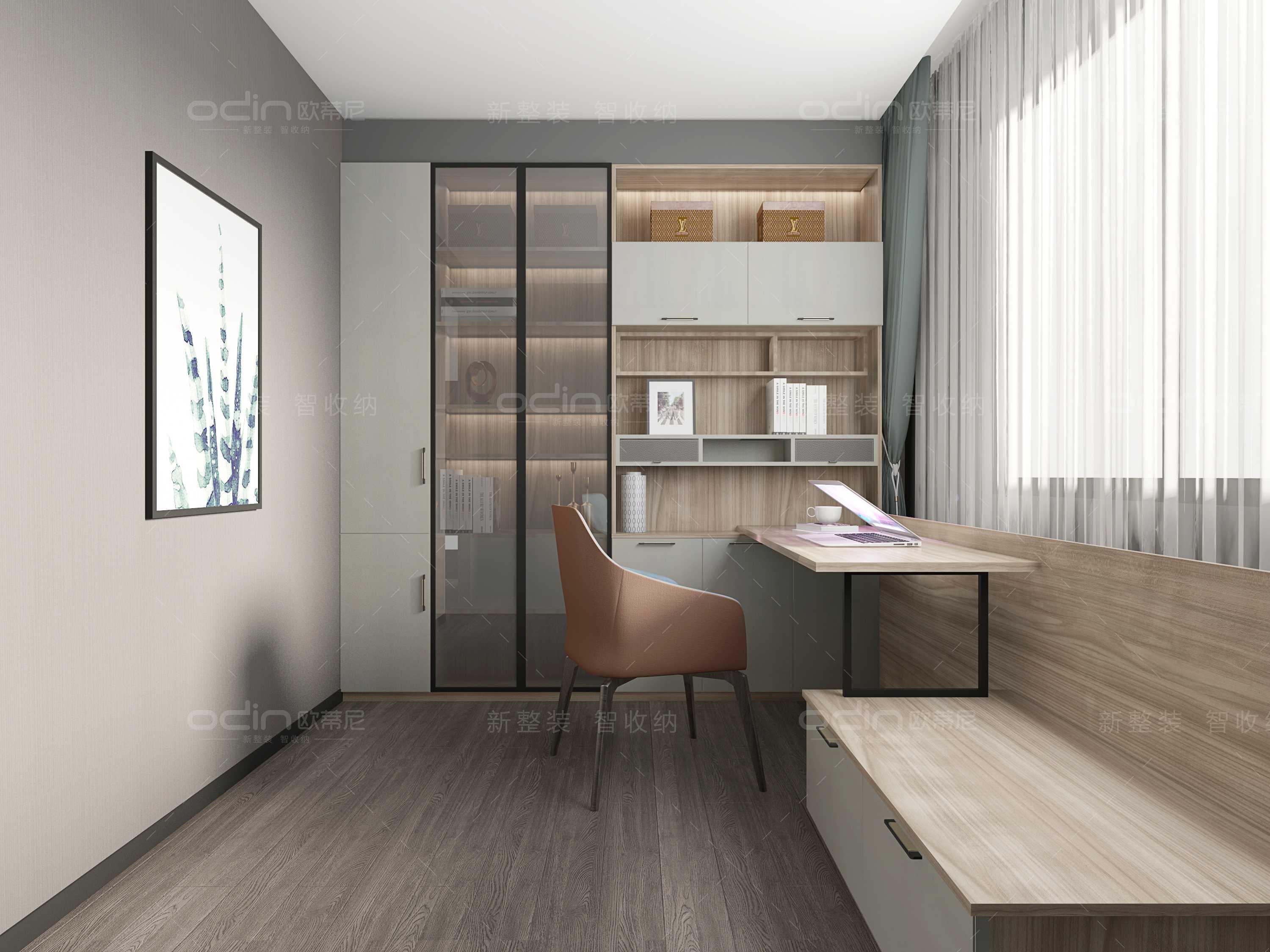 寇時尚現(xiàn)代裝修風(fēng)格全屋定制書柜4